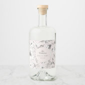 Schöne rosa Bläschen-Monogramm-Hochzeit Alkoholflaschenetikett (Vorderseite)
