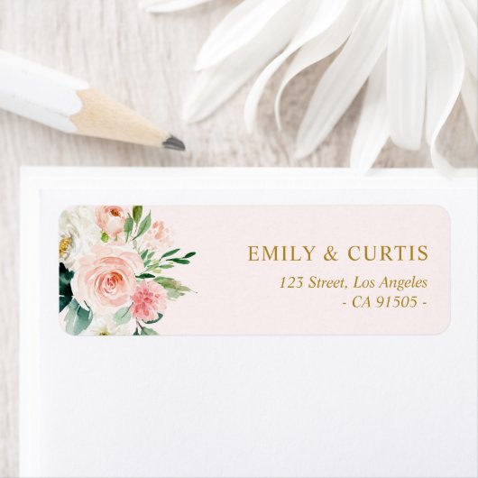 Schöne rosa blaue Aquarelladresse (Insitu)