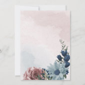 schöne rosa blaue Blumengeometrie Save The Date (Rückseite)
