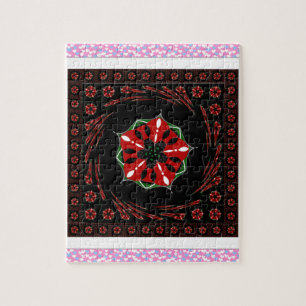 Schöne rosa blaue weiße Herzen des Liebesdesigns Puzzle
