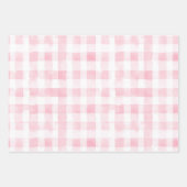 Schöne rosa blaue weiße Karo Streifen Brautparty Geschenkpapier Set (Vorderseite 3)