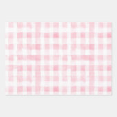 Schöne rosa blaue weiße Karo Streifen Brautparty Geschenkpapier Set (Vorderseite)