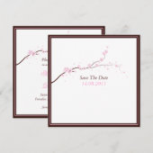 Schöne rosa Blossom Hochzeit retten das Datum Save The Date (Vorne/Hinten)