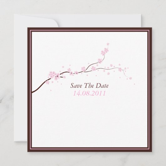 Schöne rosa Blossom Hochzeit retten das Datum Save The Date (Vorderseite)