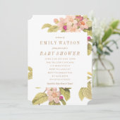 Schöne rosa Blossom Kinderdusche Einladung (Stehend Vorderseite)