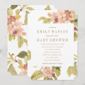 Schöne rosa Blossom Kinderdusche Einladung (Vorne/Hinten)