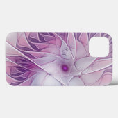Schöne rosa Blume Abstraktes Fraktal Initialen Case-Mate iPhone Hülle (Rückseite (Horizontal))