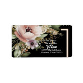 Schöne rosa Blume auf Gold-Rücksendeadresse Adressaufkleber (Vorne)