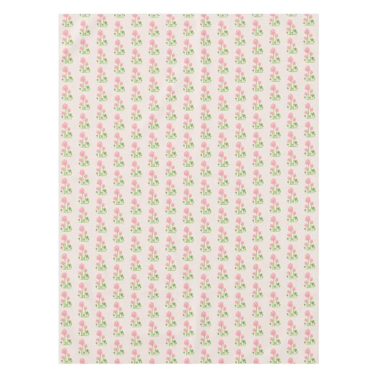 Schöne rosa Blume auf hellbeige Tischdecke (Vorderseite)