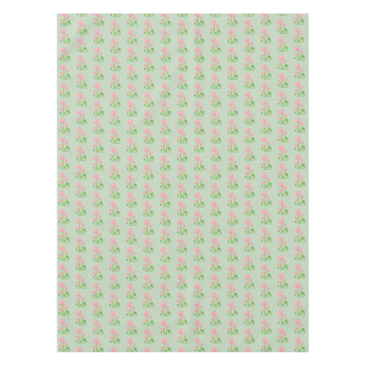 Schöne, rosa Blume auf hellgrünem Tablett Tischdecke (Vorderseite)