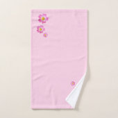 Schöne rosa Blume auf hellrosa Badhandtuch Set (Handtuch)