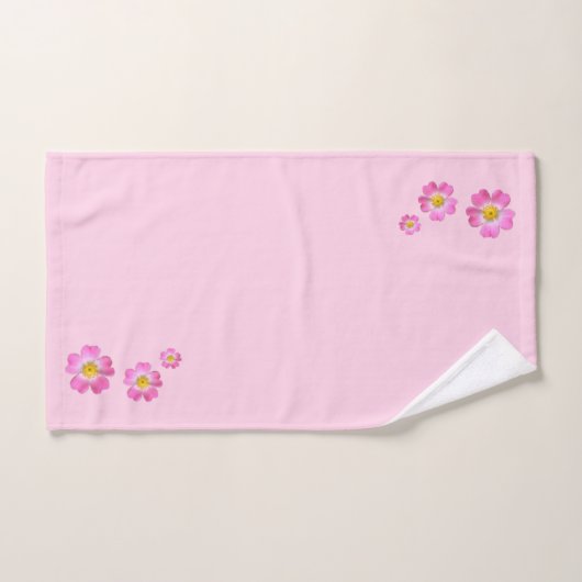 Schöne rosa Blume auf hellrosa Badhandtuch Set (Handtuch)