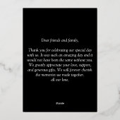 Schöne rosa Blume auf Rose Gold Dankeschön Karte (Rückseite)