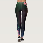 Schöne rosa Blume blühen Leggings (Rückseite)
