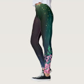 Schöne rosa Blume blühen Leggings (Links)