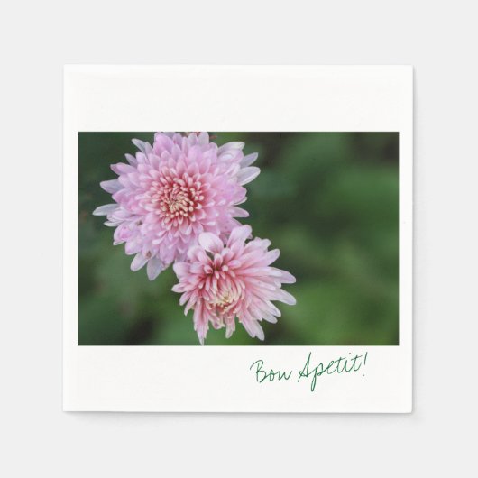 Schöne rosa Blume Bon Apetit Paper Napkin Serviette (Vorderseite)