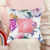 Schöne Rosa Blume Briefmarke Girl Kinderzimmer Kissen