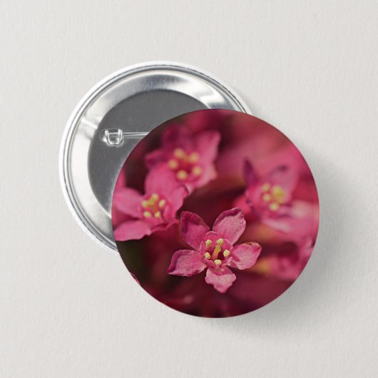 Schöne rosa Blume Button (Vorne & Hinten)