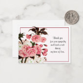 Schöne rosa Blume Danke Mitteilungskarte (Vorderseite/Rückseite Beispiel)