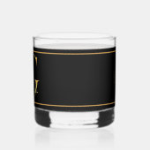 Schöne rosa Blume dekoriert Gold Monogram G Whiskyglas (Links)