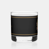 Schöne rosa Blume dekoriert Gold Monogram G Whiskyglas (Rechts)