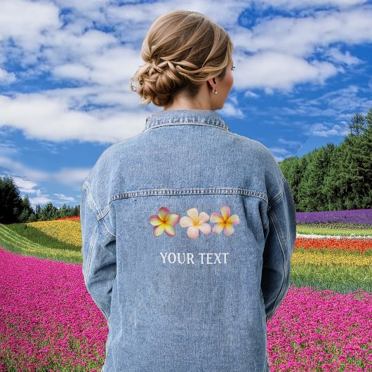 Schöne rosa Blume Denim Jacket Jeansjacke