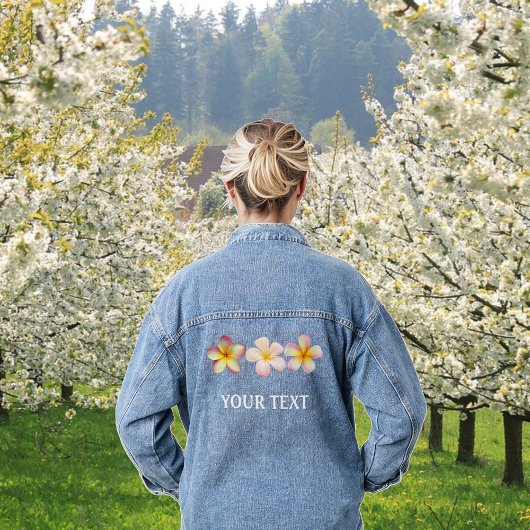 Schöne rosa Blume Denim Jacket Jeansjacke