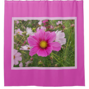 Schöne rosa Blume Duschvorhang