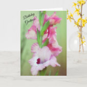 Schöne rosa Blume Floral Gladiolus Birthday Karte (Gelbe Blume)