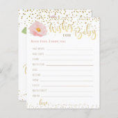 Schöne rosa Blume Gold Accessoires Wünsche für Bab (Vorne/Hinten)