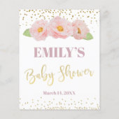 Schöne rosa Blume Gold Accessoires Wünsche für Bab (Rückseite)