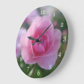 Schöne rosa Blume Große Wanduhr (Winkel)
