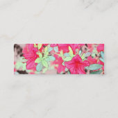 Schöne rosa Blume im Stil Azalea Mini Visitenkarte (Rückseite)