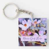 Schöne rosa Blume individuell einstellbar Schlüsselanhänger (Vorderseite)