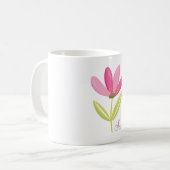 Schöne rosa Blume Kaffeetasse (Vorderseite Links)