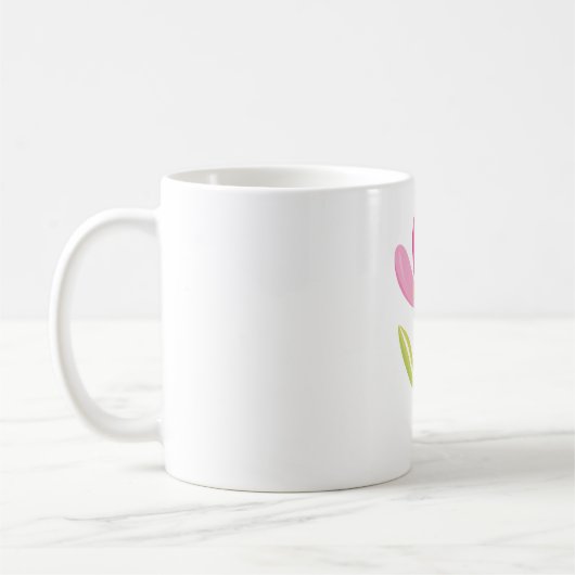 Schöne rosa Blume Kaffeetasse (Links)