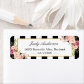 Schöne rosa Blume Klassische Schwarz-weiße Streife (Insitu)