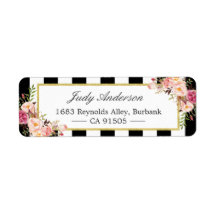 Schöne rosa Blume Klassische Schwarz-weiße Streife