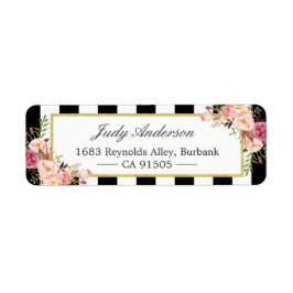 Schöne rosa Blume Klassische Schwarz-weiße Streife