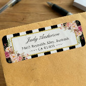 Schöne rosa Blume Klassische Schwarz-weiße Streife