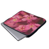 Schöne rosa Blume Laptopschutzhülle (Vorne Knopf)