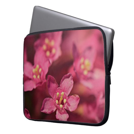 Schöne rosa Blume Laptopschutzhülle (Vorderseite Links)