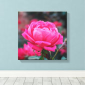 Schöne Rosa-Blume Leinwanddruck (Insitu (Holzboden))