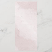 Schöne, rosa Blume mit blauen Marinebasen Menükarte (Rückseite)