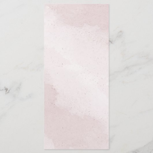 Schöne, rosa Blume mit blauen Marinebasen Menükarte (Rückseite)