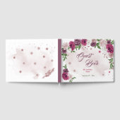 schöne, rosa Blume mit bordeauxfarbenen Pflanzen Gästebuch (Voll)