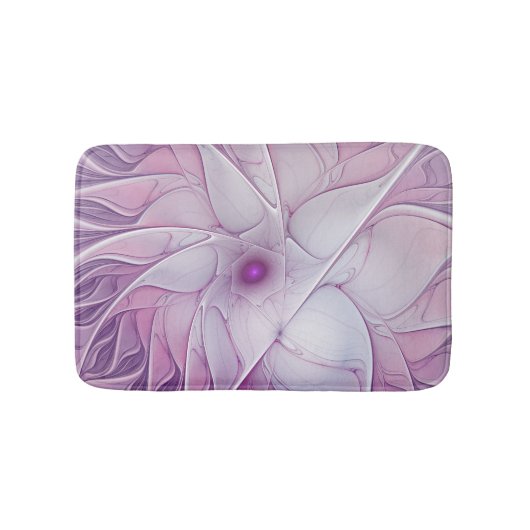 Schöne rosa Blume Moderne Abstrakte Fraktal Kunst, Badematte (Vorderseite)