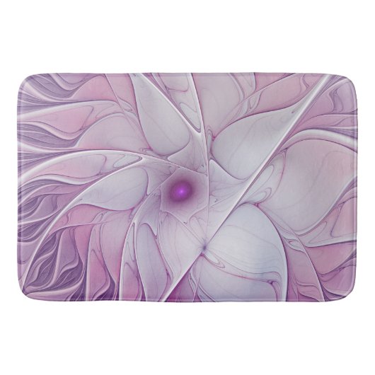 Schöne rosa Blume Moderne Abstrakte Fraktal Kunst, Badematte (Vorderseite)