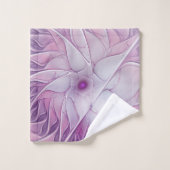 Schöne rosa Blume Moderne Abstrakte Fraktal Kunst, Badhandtuch Set (Waschlappen)