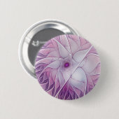 Schöne rosa Blume Moderne Abstrakte Fraktal Kunst, Button (Vorne & Hinten)